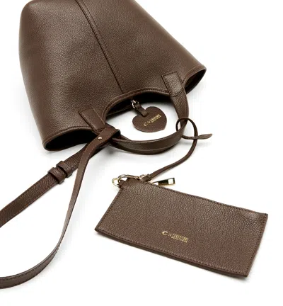 La Canadienne Pearl Reversible Leather Bag In Brown