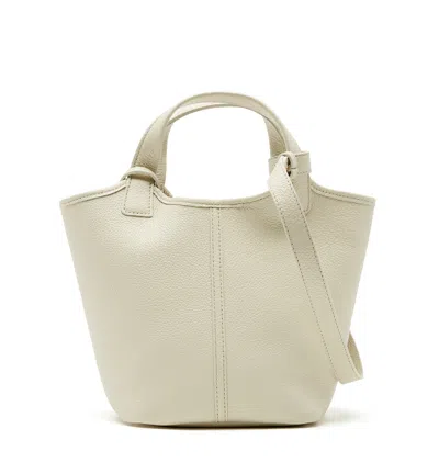 La Canadienne Pearl Reversible Leather Bag In White