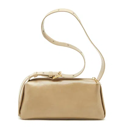 La Canadienne Philip Crushed Leather Crossbody Bag In Brown