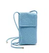 La Canadienne Phonia Woven Leather Crossbody Bag In Blue