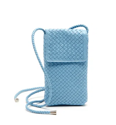 La Canadienne Phonia Woven Leather Crossbody Bag In Blue