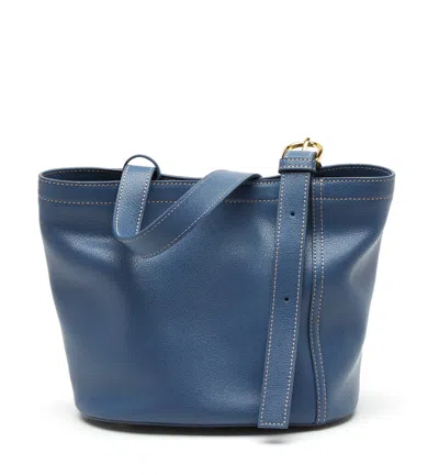 La Canadienne Plot Leather Handbag In Blue