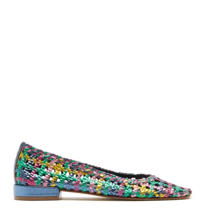 La Canadienne Prince Woven Leather Flat In Multi