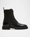 La Canadienne Quint Leather Nylon Combat Booties In Black