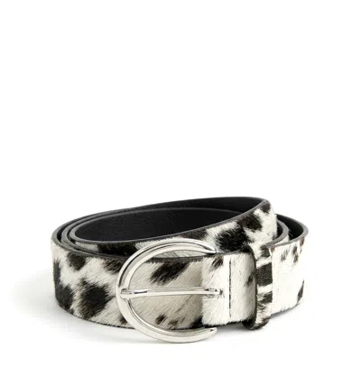 La Canadienne Raleigh Pony Hair Belt In Neutral