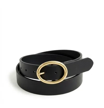 La Canadienne Raquel Leather Belt In Black