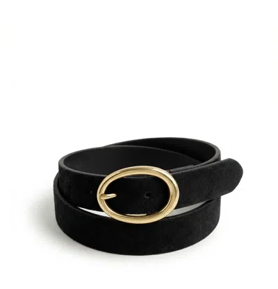 La Canadienne Raquel Suede Belt In Black