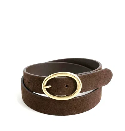 La Canadienne Raquel Suede Belt In Brown
