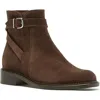 La Canadienne Sarah Suede Buckle Ankle Boots In Brown