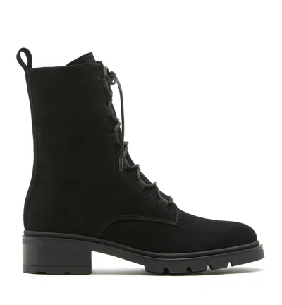 La Canadienne Secure Suede Lace Up Bootie In Black