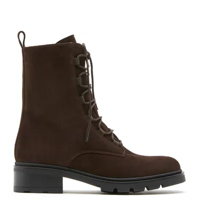 La Canadienne Secure Suede Lace Up Bootie In Brunette