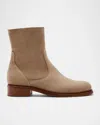 La Canadienne Silvie Suede Classic Ankle Booties In Wheat