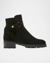 La Canadienne Steven Suede Ankle Booties In Black