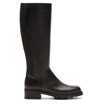 La Canadienne Superb Leather Wide Calf Boot In Black