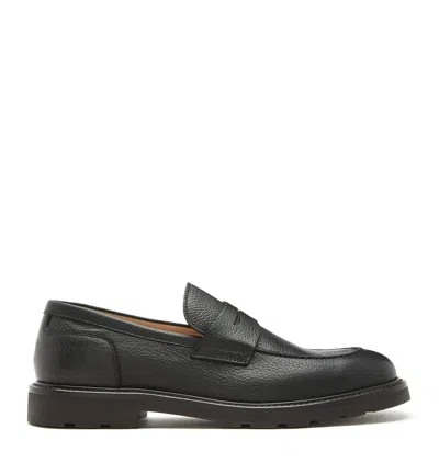 La Canadienne Tatum Men's Pebble Leather Loafer In Black