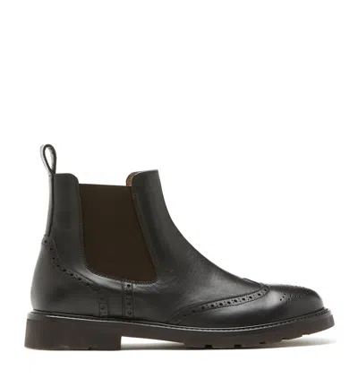 La Canadienne Tavor Men's Leather Brogue Boot In Brown