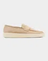 La Canadienne Tomas Suede Loafers In Neutral