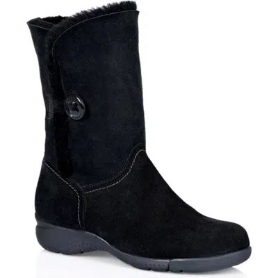 La Canadienne Traveler Waterproof Genuine Shearling Lined Boot In Black