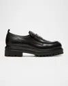 La Canadienne Tray Leather Lug-sole Penny Loafers In Black