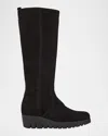 La Canadienne Ty Waterproof Suede Knee-high Boots In Animal Print