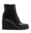 La Canadienne Go Leather Wedge Ankle Booties In Black