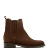 La Canadienne Seraphina Suede Chelsea Ankle Booties In Brunette