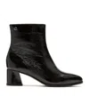 La Canadienne Ann Leather Zip Ankle Booties In Black