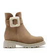 La Canadienne Dax Waterproof Genuine Shearling Lined Boot In Biscotti