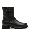 La Canadienne Hogan Shearling-lined Pebbled Leather Booties In Black