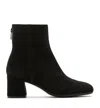La Canadienne Jason Suede Ankle Booties In Black