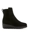 La Canadienne Teagan Leather Wedge Booties In Black