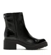 La Canadienne Alec Crinkle Leather Lug-sole Ankle Booties In Burgundy