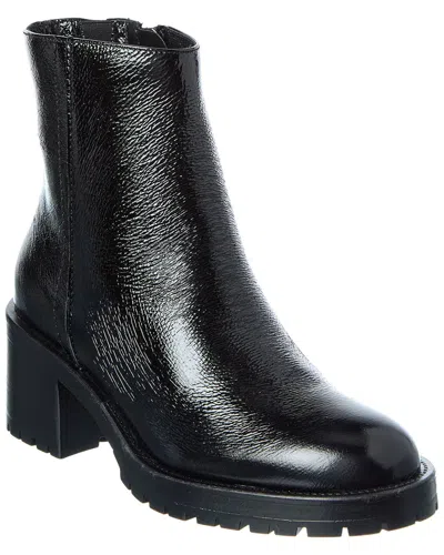 La Canadienne Alec Crinkle Leather Lug-sole Ankle Booties In Black