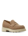 La Canadienne Women's Daniel Slip On Lug Sole Loafer Flats In Biscotti Suede
