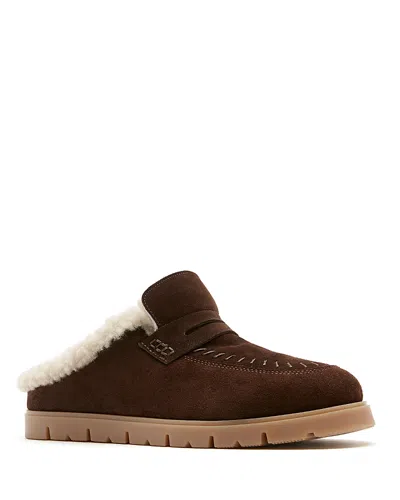 La Canadienne Women's Echo Suede & Shearling Mules In Brown