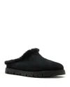 La Canadienne Eva Shearling Lined Slipper In Black