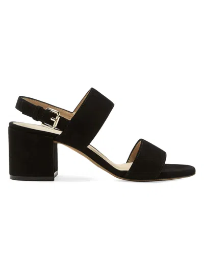 La Canadienne Flemming Suede Dual-strap Slingback Sandals In Black Suede