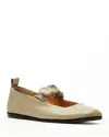 La Canadienne Grey Leather Mary Jane Ballerina Flats