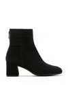 La Canadienne Jason Suede Ankle Booties In Black