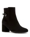 La Canadienne Jordanna Buckle Suede Block-heel Booties In Black