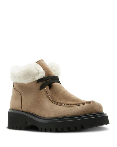 La Canadienne Women's Kinetic Suede & Shearling Ankle Boots In Neutral