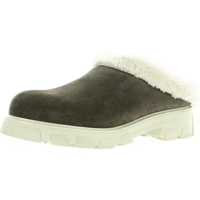 La Canadienne Womens Lugged Sole Suede Loafers In Brown