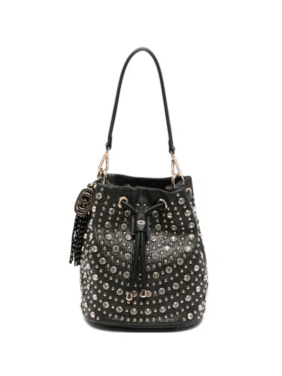 La Carrie Andromeda Studded-embellished Bucket Bag In Black