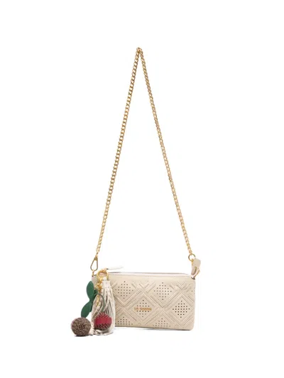 La Carrie Cherry-charm Cross Body Bag In Brown