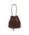 La Carrie Eco Suede Bucket Bag In Brown
