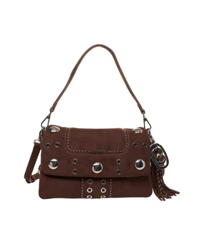 La Carrie Eco Suede Shoulder Bag In Brown