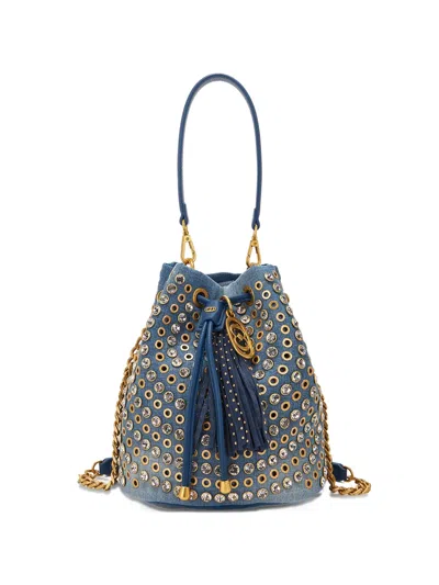 La Carrie Embellished Bucket Bag In Blue
