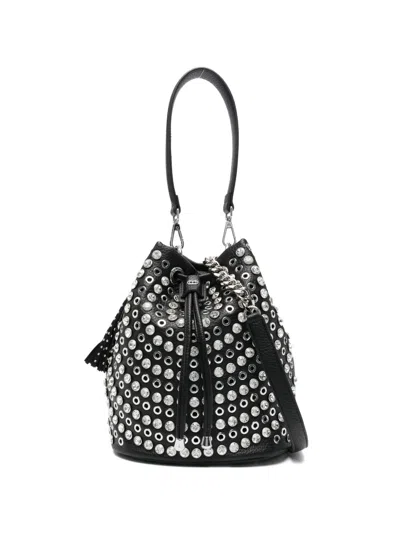 La Carrie Embellished Tassel Bucket Bag In Black