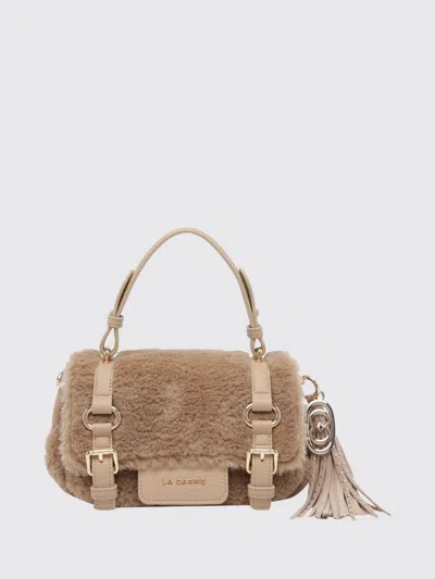 La Carrie Handbag Woman Color Beige In Animal Print
