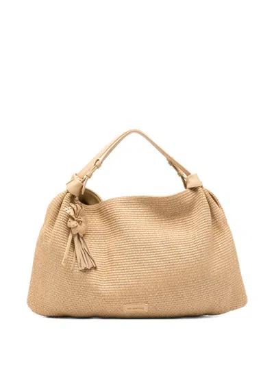 La Carrie La Plage Flower-charm Shoulder Bag In Neutral